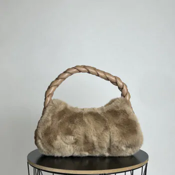 Женская сумка Kaleo Fur бежевая