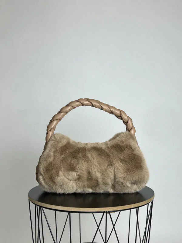 Женская сумка Kaleo Fur бежевая